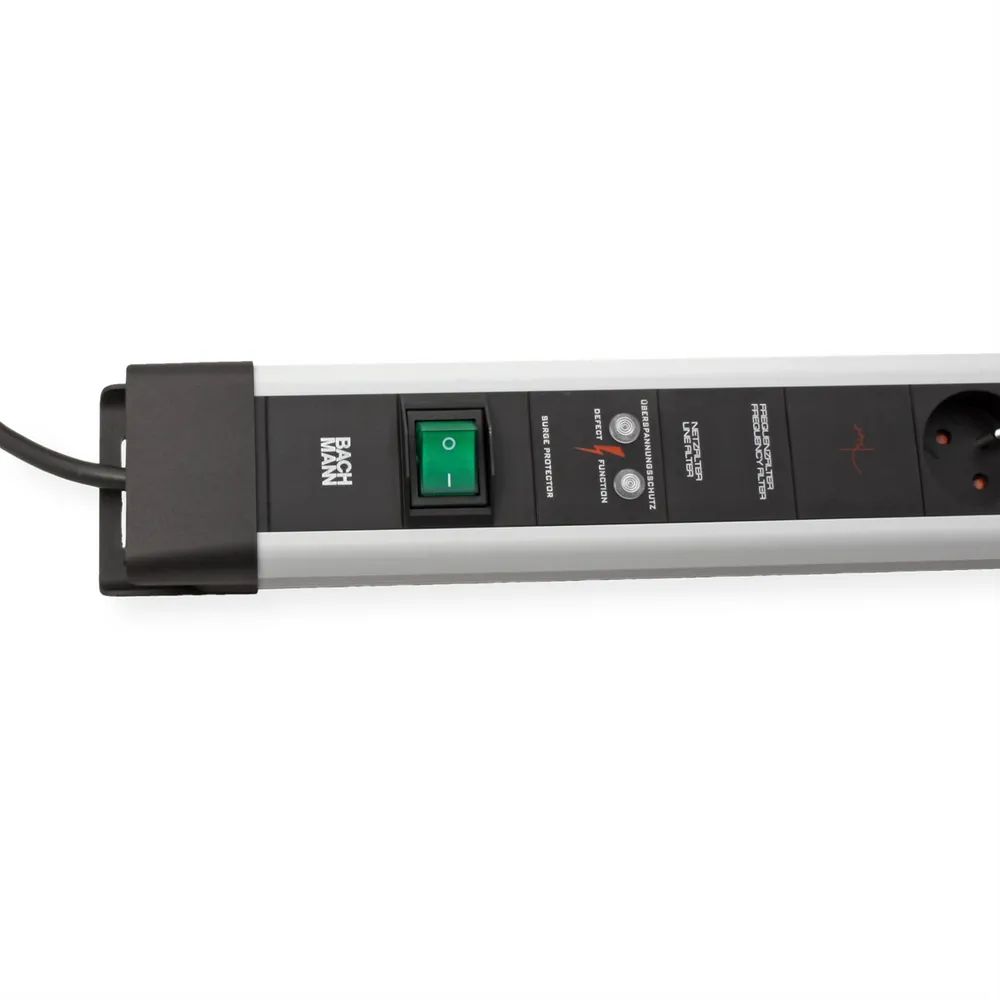 BACHMANN CONNECTUS 6xUTE, 1xGVS 1xSchalter 2,0m CEE7/7 Grau