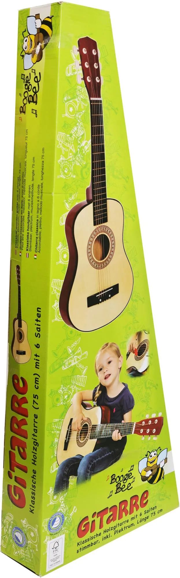 VEDES Großhandel GmbH - Ware BGB Holzgitarre mit 6 Saiten, 75cm