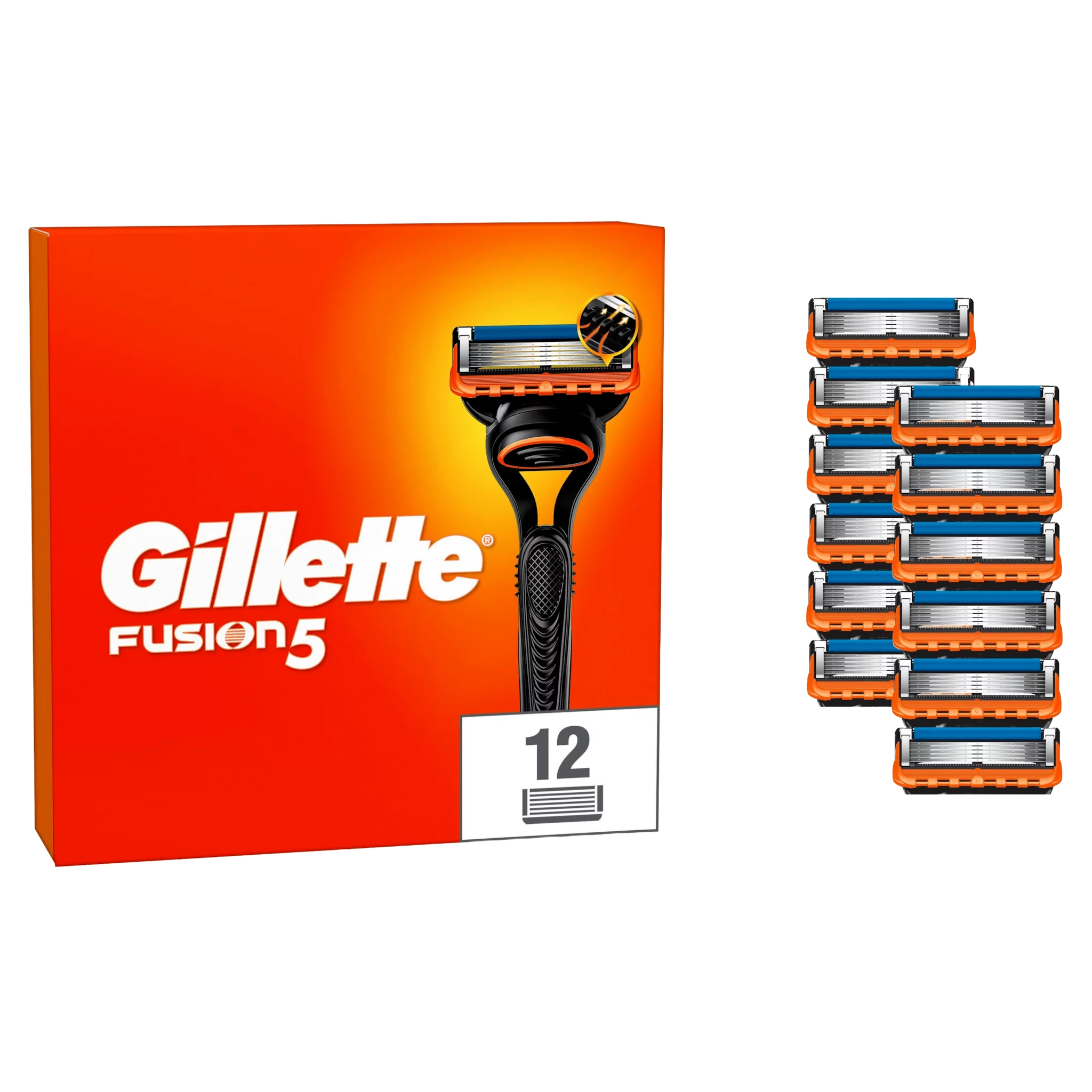 Gillette Fusion5 Systemklingen 12er + Reiseschutzkappe - Online Versandvariante