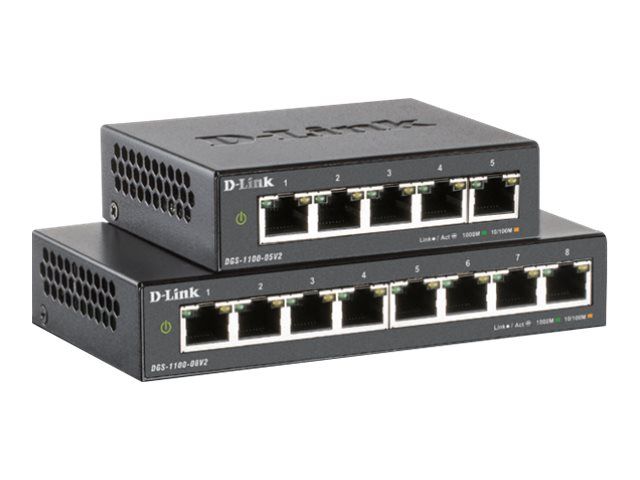 D-Link DGS 1100-05PDV2 - Switch - Smart - 5 x 10/100/1000 (2 PoE)