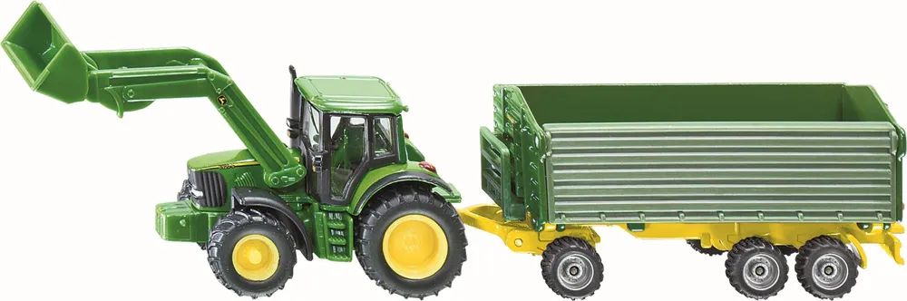 Sieper GmbH SIKU John Deere mit Frontlader+Anhänger