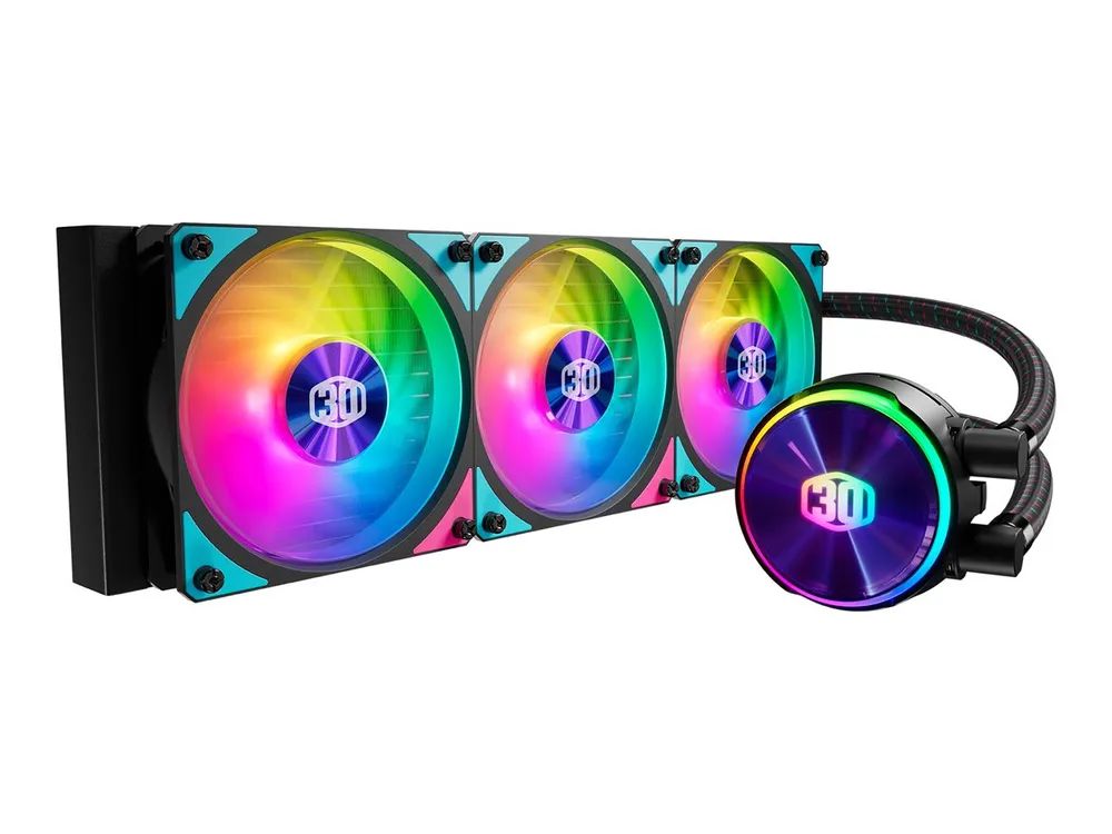 Cooler Master MasterLiquid PL360 FLUX - 30th Anniversary Edition - Prozessor-Flüssigkeitskühlsystem - Kühlergröße: 360 mm - (für: LGA1156, AM2, AM2+, AM3, LGA1155, AM3+, LGA2011, FM1, FM2, LGA1150, FM2+, LGA2011-3, LGA1151, AM4, LGA2066, TR4, LGA1200