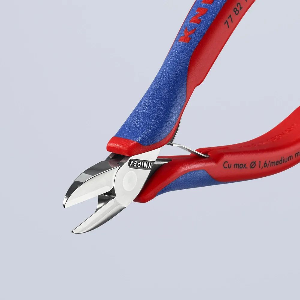 KNIPEX Elektronik-Seitenschneider mit durchgestecktem Gelenk mit Mehrkomponenten-Hüllen 130 mm