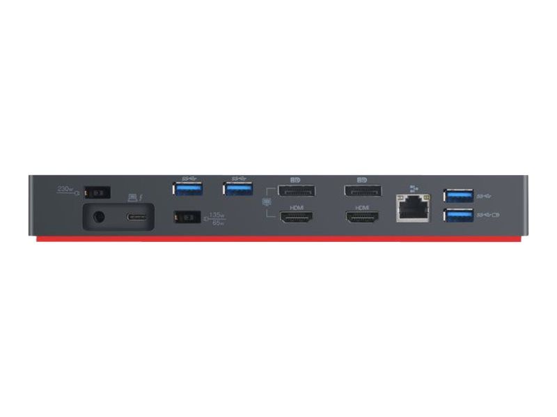 Lenovo ThinkPad Thunderbolt 3 Dock Gen2 - Port Replicator - Thunderbolt 3 - 2 x HDMI, 2 x DP, Thunderbolt - GigE - 135 Watt - Europa - für ThinkPad L480 20LS, 20LT; P51s 20HB, 20HC, 20JY, 20K0; P52s 20LB, 20LC; T470 20HD, 20HE, 20JM, 20JN; T480 20L5,