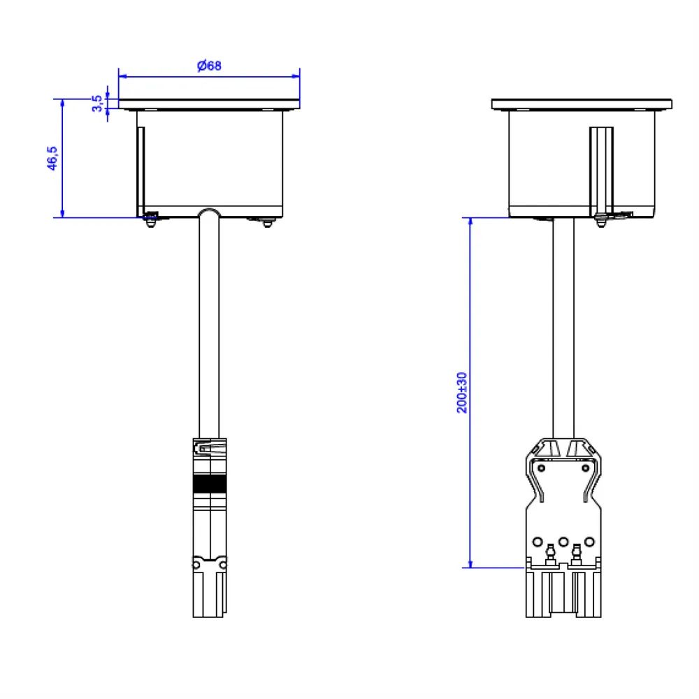 BACHMANN PIX 1xCEE7/3 0,2m GST18 RAL9010