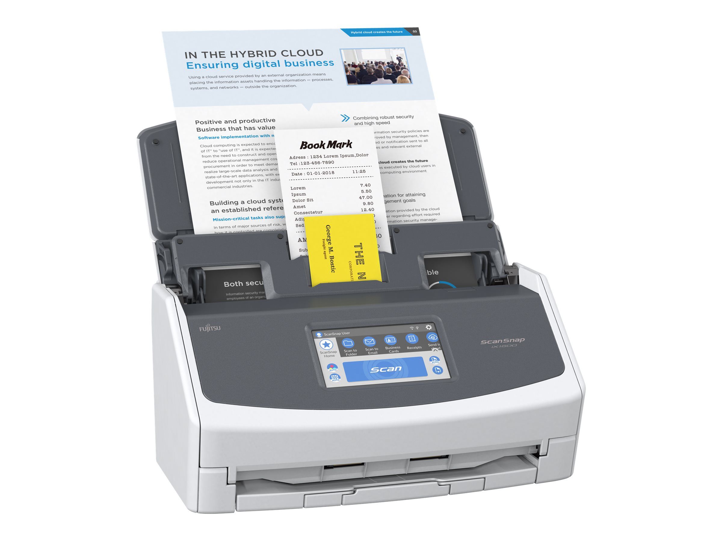 Ricoh ScanSnap iX1600 - Dokumentenscanner - Dual CIS - Duplex - 279 x 432mm - 600 dpi x 600 dpi - bis zu 40 Seiten/Min. (einfarbig)