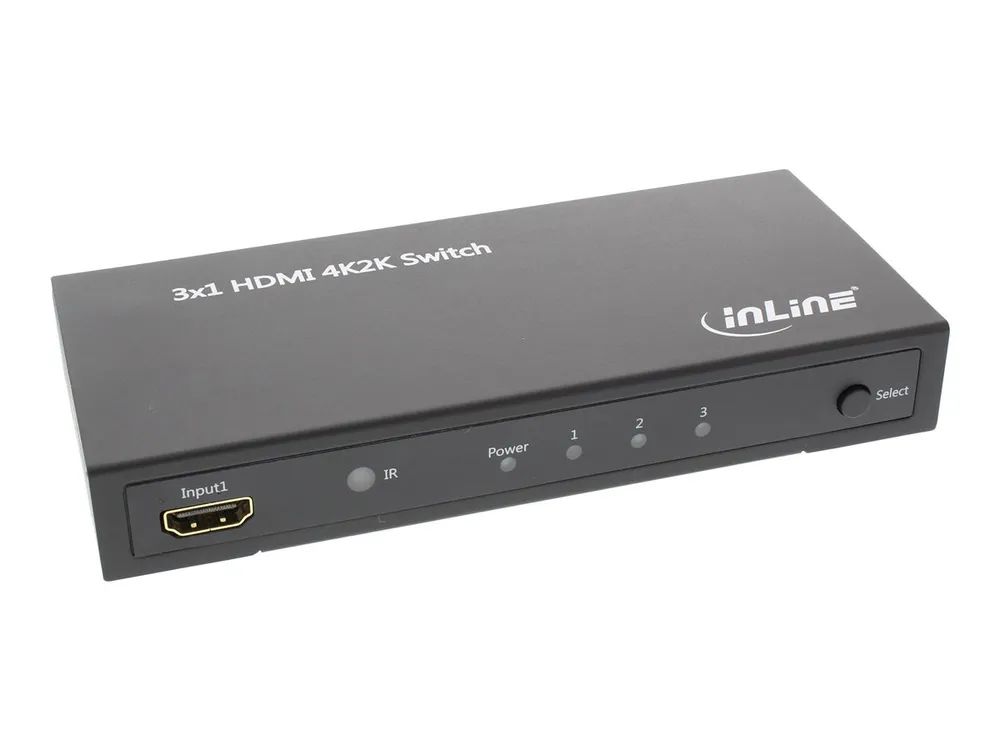 InLine HDMI Switch / Umschalter - 3 Eingänge auf 1 Ausgang - 4K2K - 3D - HD Audio