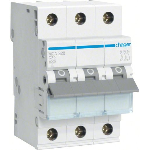 Hager LS-SCHALTER 3P 20A-C 6KA 3PLE / HAGER MCN320