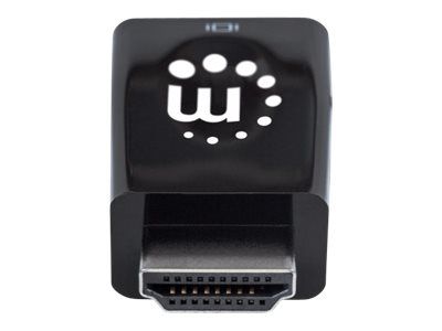 Manhattan HDMI auf VGA-Mikrokonverter, HDMI-Stecker auf VGA-Buchse mit Audio, optionaler USB Micro B-Stromport, schwarz - Videoadapter - HDMI männlich zu HD-15 (VGA)