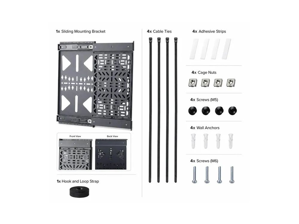 StarTech.com Startech - Befestigungskit (Befestigungselement) - herausziehbar - für Streamer-Box / Mediaplayer - accessories mounting, 22 lbs (10 kg)