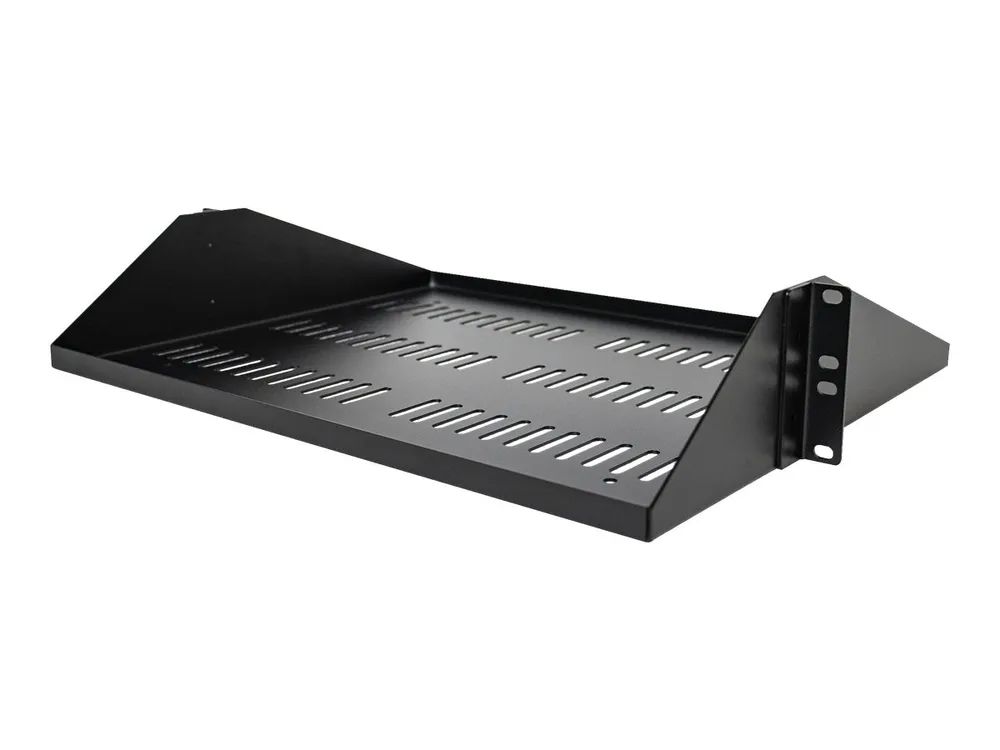 StarTech.com 2U 19 Zoll Fachboden für Rack - Perforierte, freitragende rack ablage mit zentrierter befestigung - Belüftete rack ablage - Belastbarkeit 91kg - 36cm tief (SHELF-2U-14-CENTER-V)