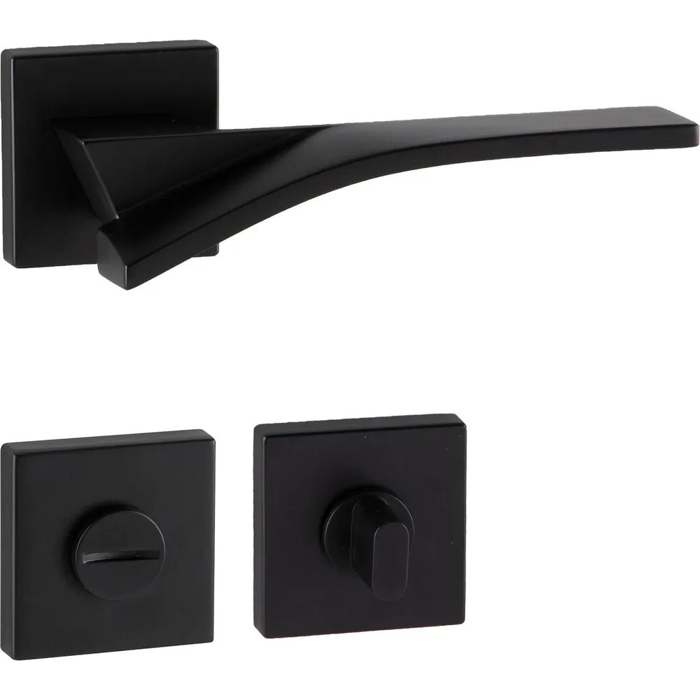 MARCHESI Drückergarnitur TABOR auf Rosette WC, 38-45 mm, Zamak schwarz matt