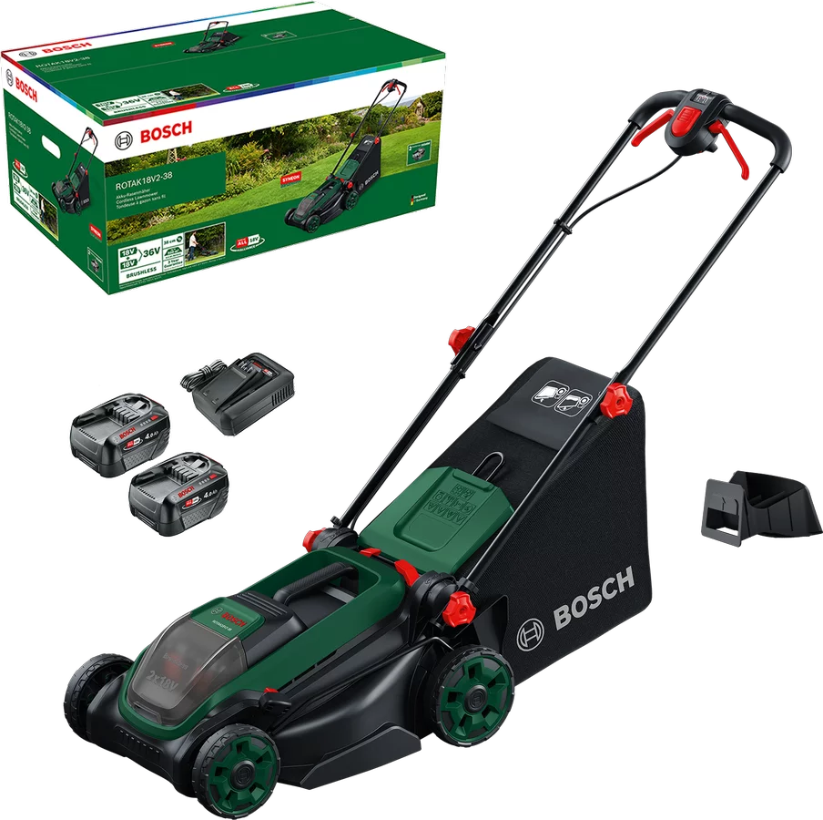 Bosch Rotak 18V2-38 Akku-Rasenmäher Kit