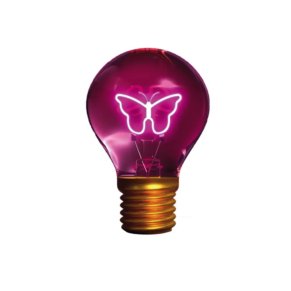 MUSIC HERO LED Deko-Licht in Glühbirnenform, aufladbar, Schmetterling
