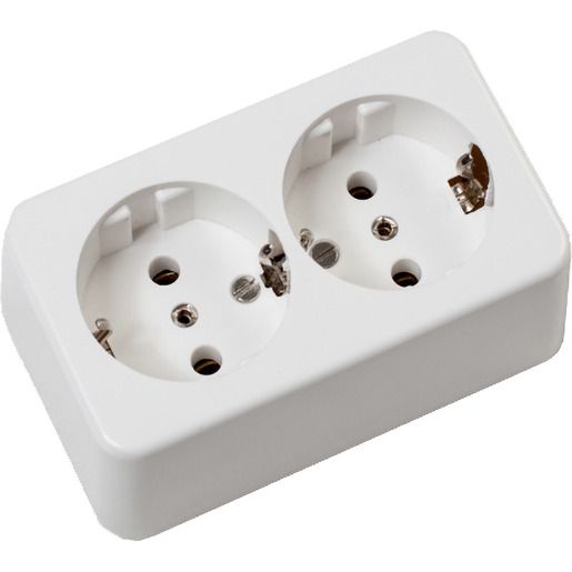 Gebro SCHUKOSTECKDOSE AP-2-FACH WEIß / GB 397 AW GB397AW