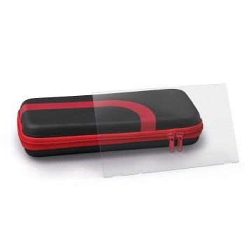 uRage Set 8in1 (Tasche, Schutzglas, Control Aufsätze) für N. Switch, Schwarz/Rot