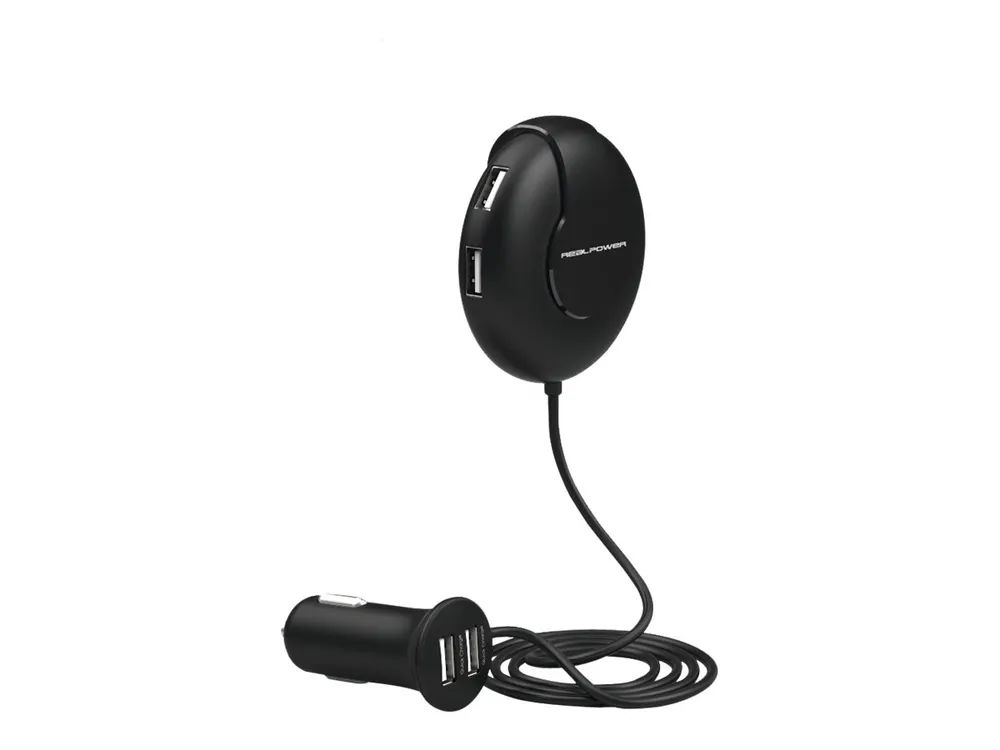 RealPower Auto-Netzteil - 9.4 A - 6 Ausgabeanschlussstellen (USB)