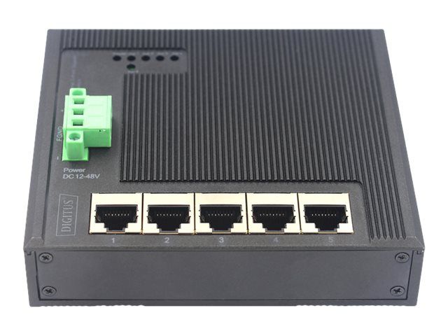 DIGITUS 5 Port Gigabit Ethernet Netzwerk Switch Switch, Flat, Industrial, Unmanaged