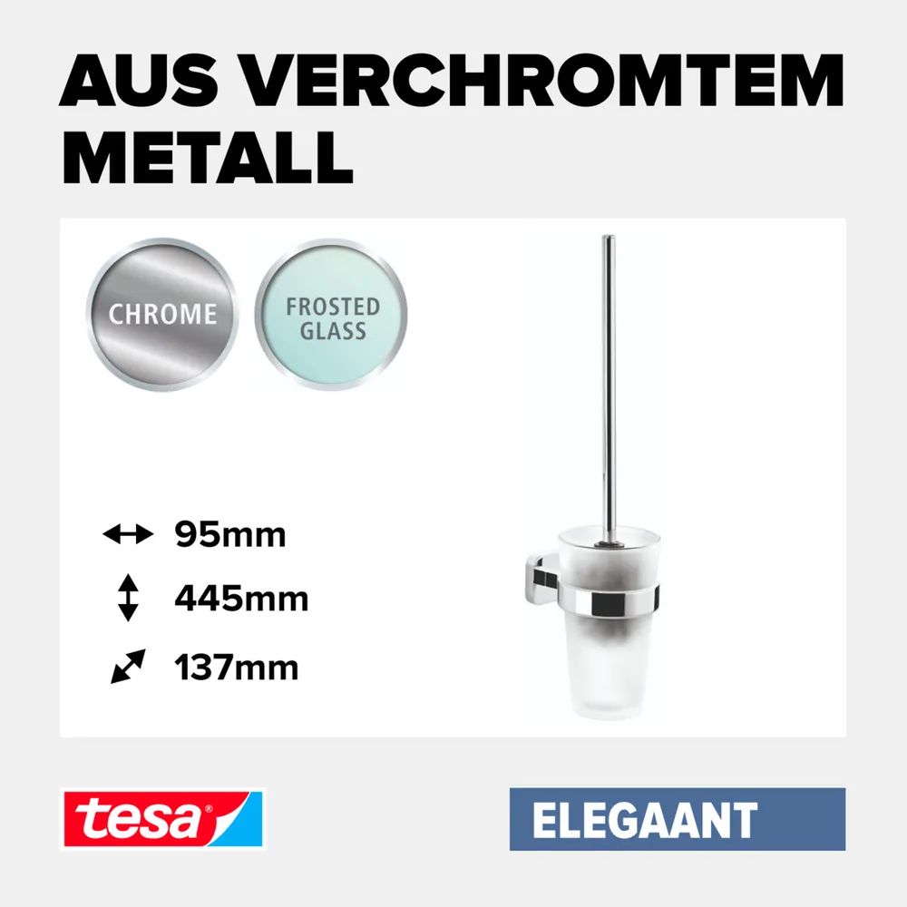 tesa® ELEGAANT WC-Bürstengarnitur–mit Klebelösung