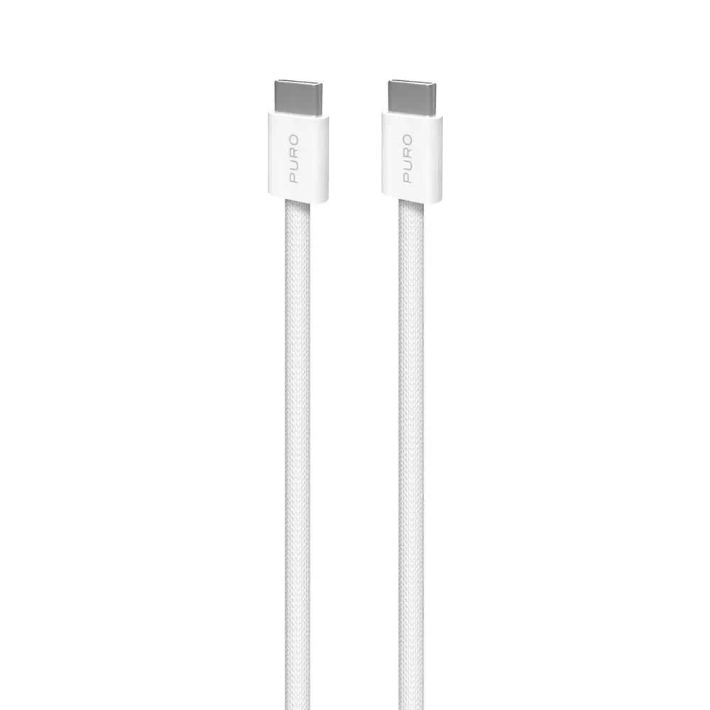 PURO Daten- u. Ladekabel, USB-C  USB-C, 60W, 1,5m grau-weiss