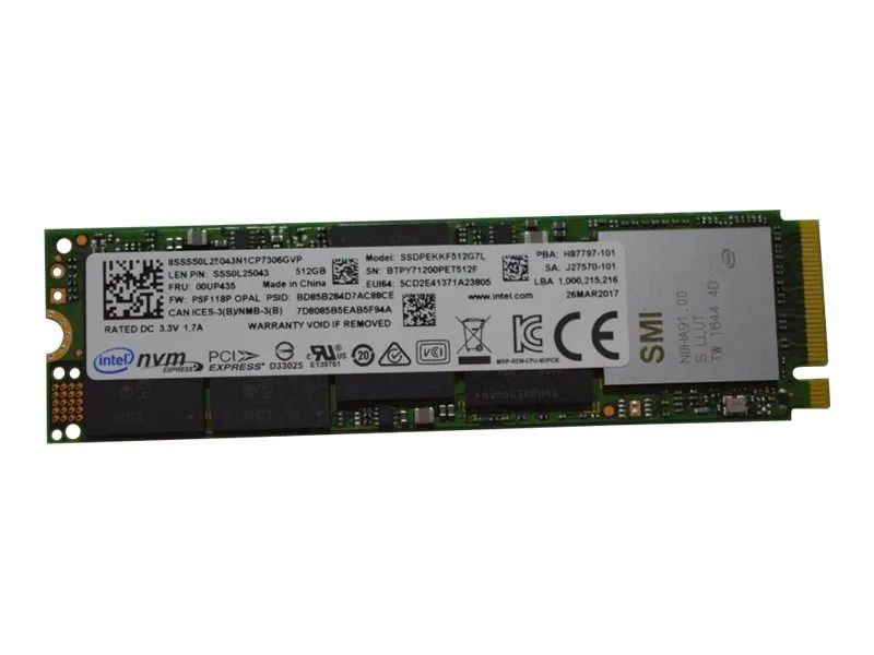 Lenovo Intel SSDPEKKF512G7L - SSD - verschlüsselt - 512 GB - intern - M.2 2280 - PCIe 3.0 x4 (NVMe)