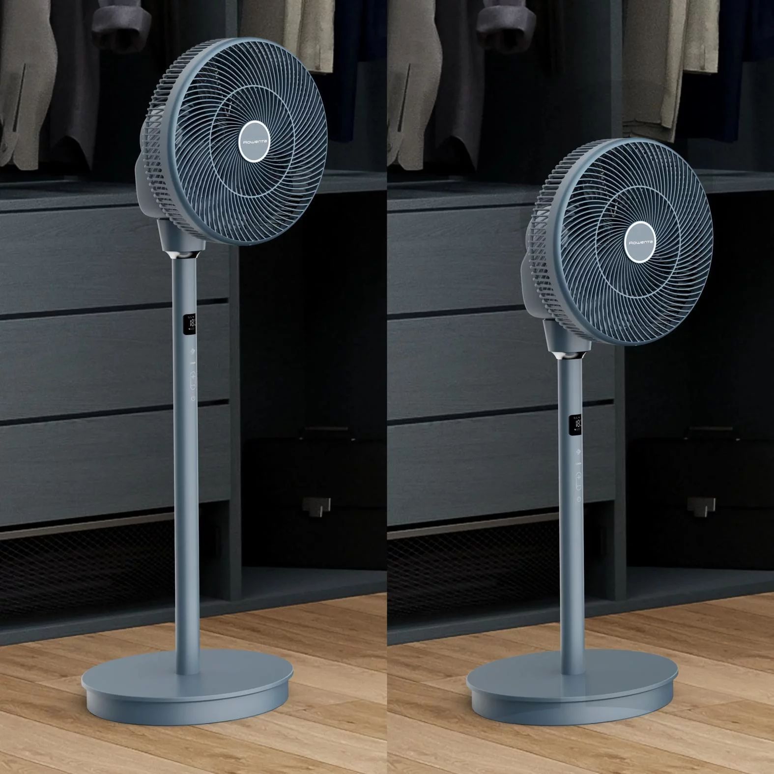 Rowenta QV5041 Standventilator Turbo Swift Silence - Blaugrau