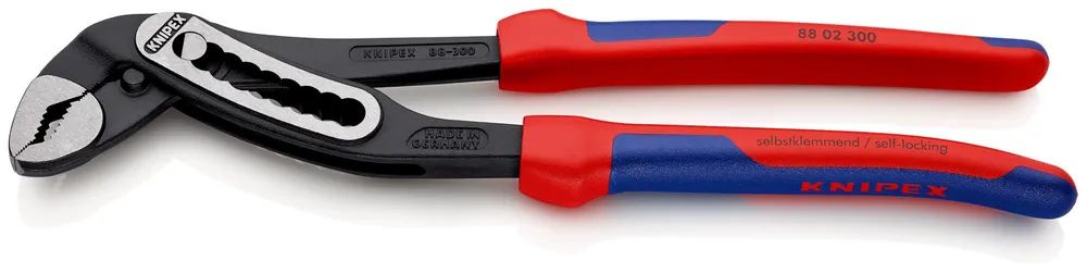 KNIPEX Alligator® Wasserpumpenzange mit Mehrkomponenten-Hüllen schwarz atramentiert 300 mm