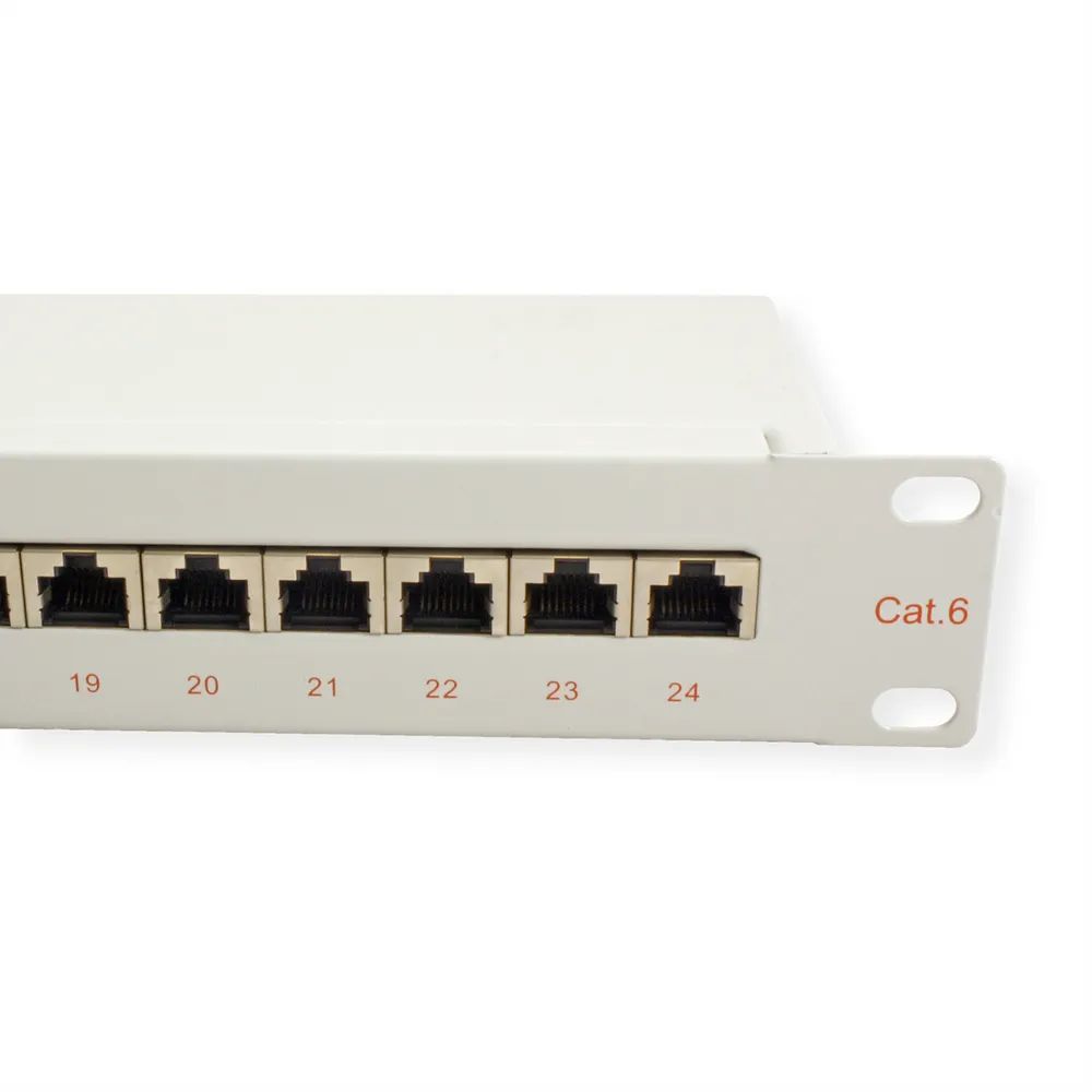ROLINE Cat.6 (Class E) 19-Zoll-Patchpanel, 24P, geschirmt, grau