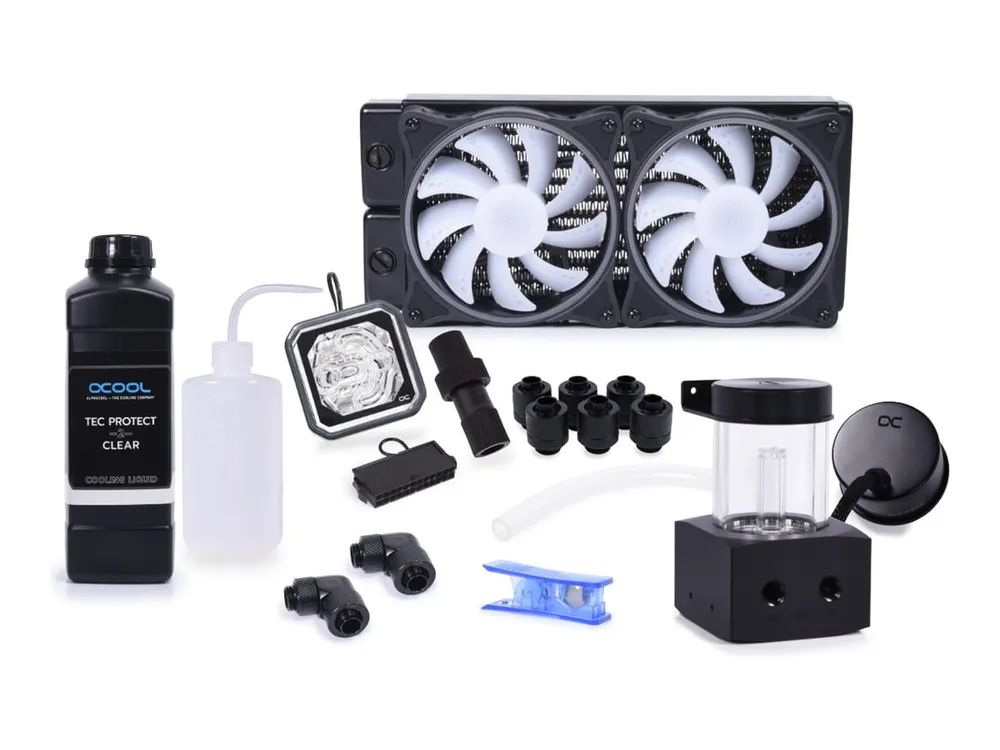 Alphacool Core Storm - Prozessor-Flüssigkeitskühlsystem - Kühlergröße: 240 mm - (für: AM3, AM3+, AM4, AM5, LGA115x Socket, LGA2011-3, LGA1200, LGA1700, LGA1851, LGA2066, LGA2011, LGA1151, LGA1150, LGA1155, LGA775, AM2+, AM2, FM2, FM2+)