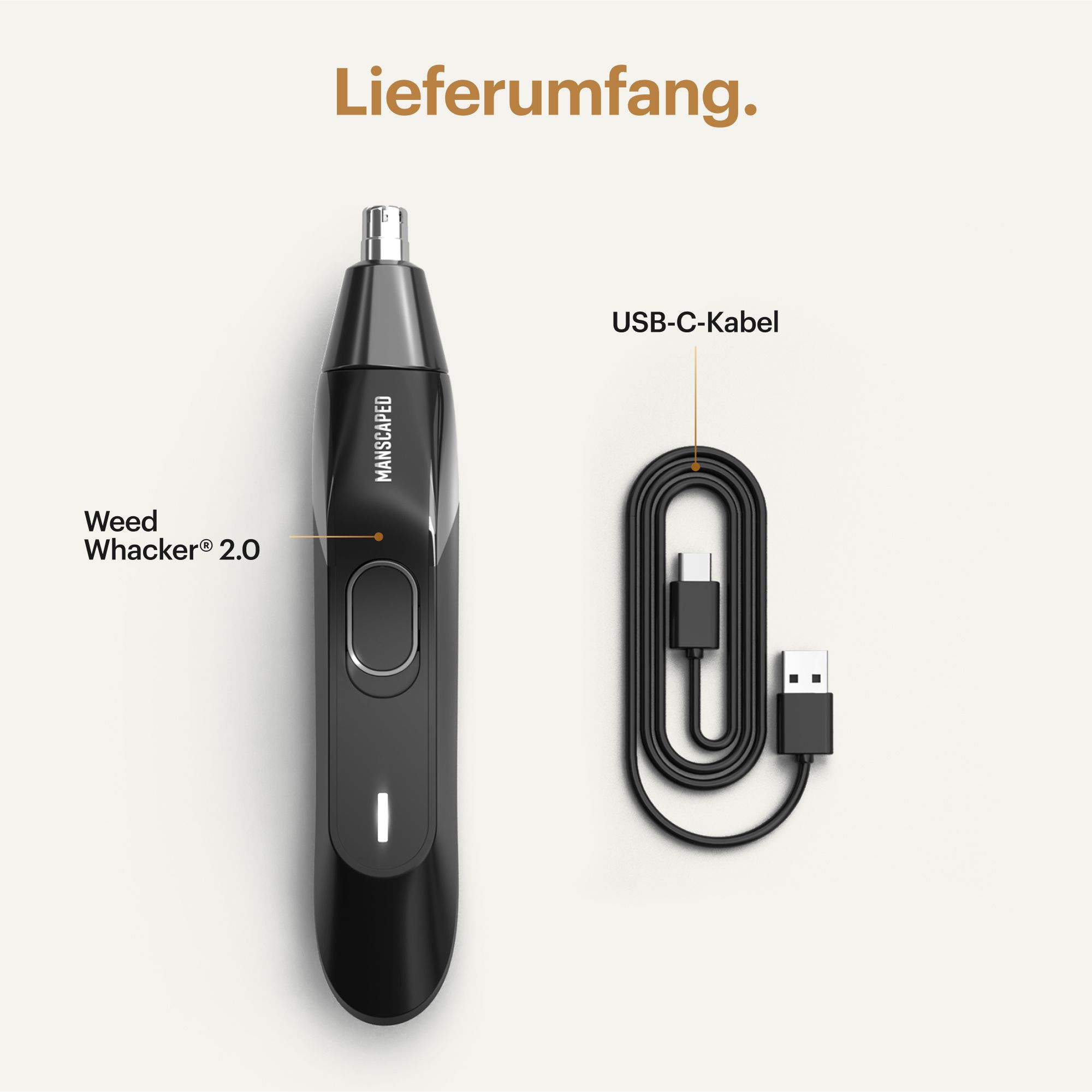Manscaped Weed Wacker 2.0 Ohr- Nasenhaartrimmer Schwarz