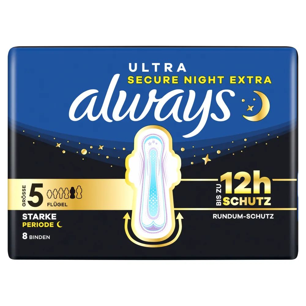 always Ultra Binde - Größe 5 - Secure Night Extra mit Flügeln 8