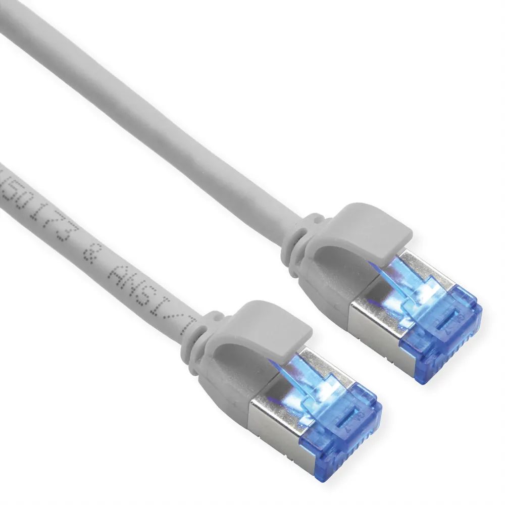 ROLINE Patchkabel Cat.6A (Class EA) S/FTP (PiMF), LSOH, PoE, grau, 0,5 m