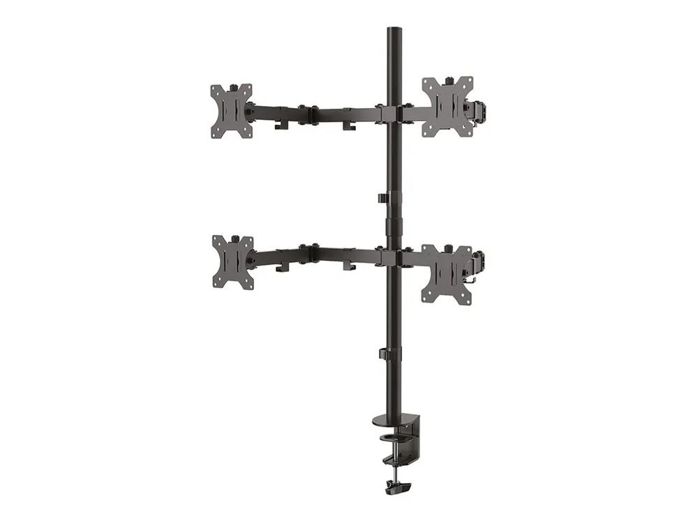 Neomounts FPMA-D550D4 - Befestigungskit (Tischplattenbohrung, Spannbefestigung für Tisch, Stange, 4 VESA-Adapter, 4 Arme)