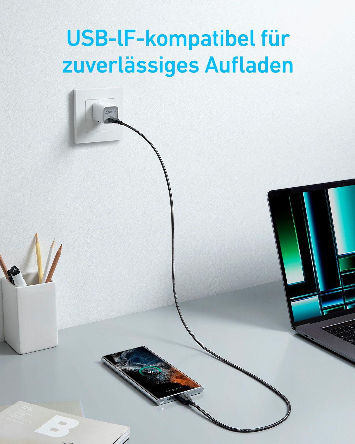 Anker Innovations Anker 322 - USB-Kabel - 24 pin USB-C (M) zu 24 pin USB-C (M)