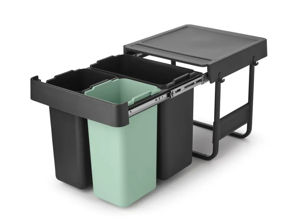 Brabantia Sort&Go Einbaueimer, 10+10+20 l - Dark Grey
