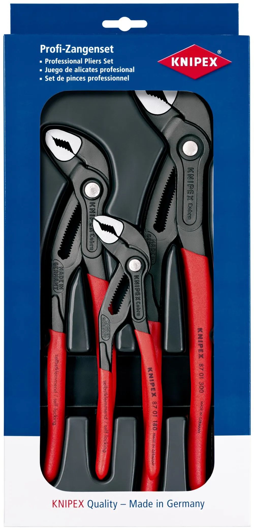 KNIPEX Cobra®-Paket 1 x 87 01 180, 1 x 87 01 250, 1 x 87 01 300