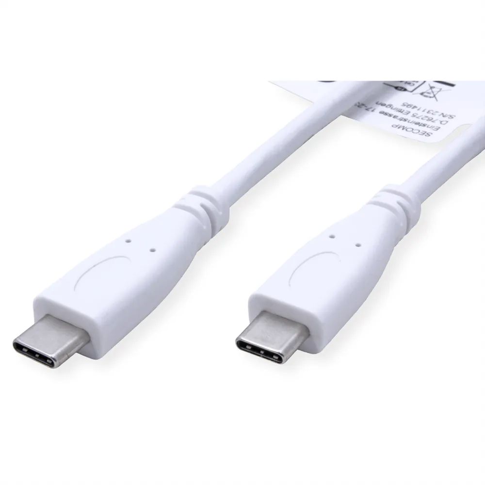 VALUE USB 3.2 Gen 2 Kabel, C-C, ST/ST, 4K UHD-1, 10Gbit/s, Emark, 100W, weiß, 1 m