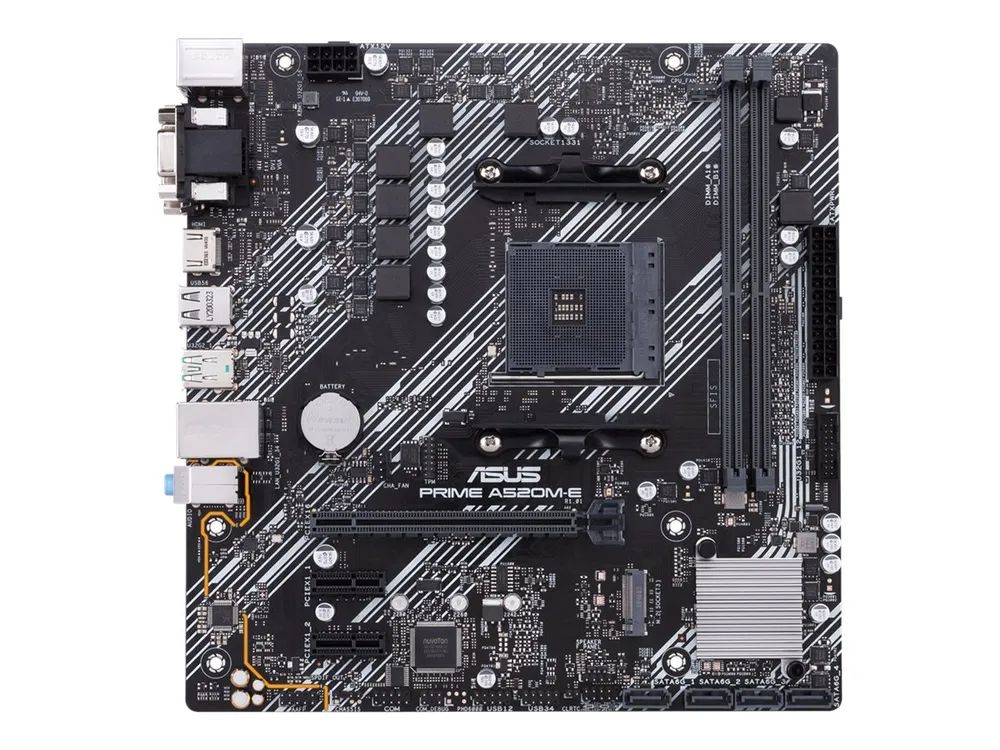 ASUS PRIME A520M-E/CSM - Motherboard - micro ATX - Socket AM4 - AMD A520 Chipsatz - USB 3.2 Gen 1, USB 3.2 Gen 2 - Gigabit LAN - Onboard-Grafik (CPU erforderlich)
