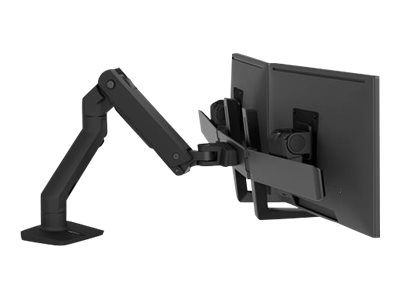 Ergotron HX - Befestigungskit (Griff, Gelenkarm, Spannbefestigung für Tisch, Tischplattenbohrung, 2 Drehgelenke, Befestigungsteile, Verlängerungsteil, Scharnierbogen) - für 2 Monitore - mattschwarz - Bildschirmgröße: bis zu 81,3 cm (bis zu 32 Zoll)