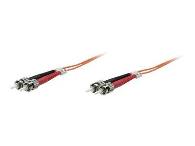 Intellinet Fiber Optic Patch Cable, OM1, ST/ST, 1m, Orange, Duplex, Multimode, 62.5/125 µm, LSZH, Fibre, Lifetime Warranty, Polybag - Patch-Kabel - ST multi-mode (M)