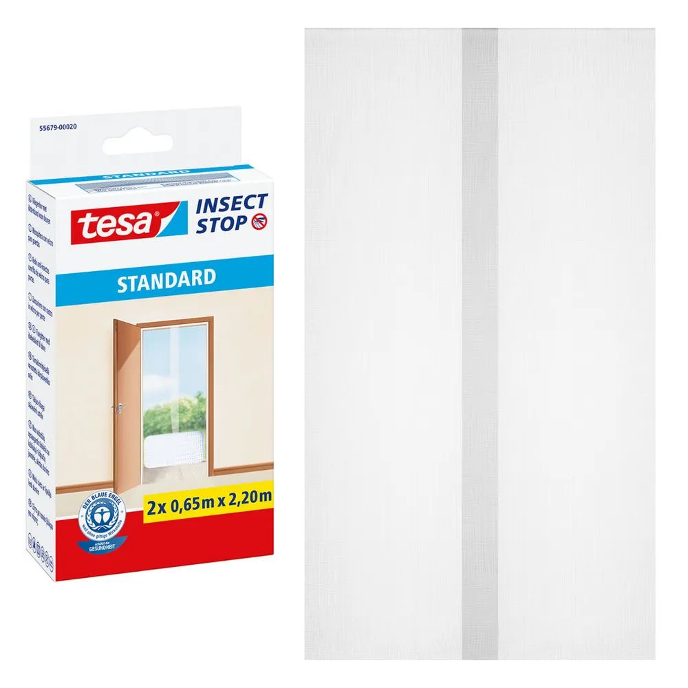 tesa® Insektenschutz Tür Standard 2,00 × 0,65 × 2,20m, weiß