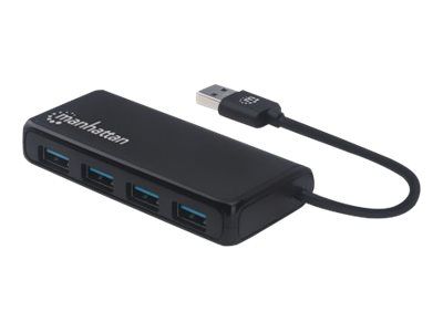 Manhattan USB-A 4-Port Hub, 4x USB-A Ports, 5 Gbps (USB 3.2 Gen1 aka USB 3.0)