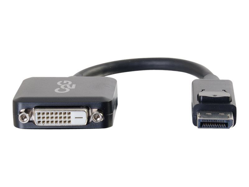 C2G 8in DisplayPort to DVI-D Adapter - DP to DVI D Adapter - Black - M/F - Videoadapter - DisplayPort (M)
