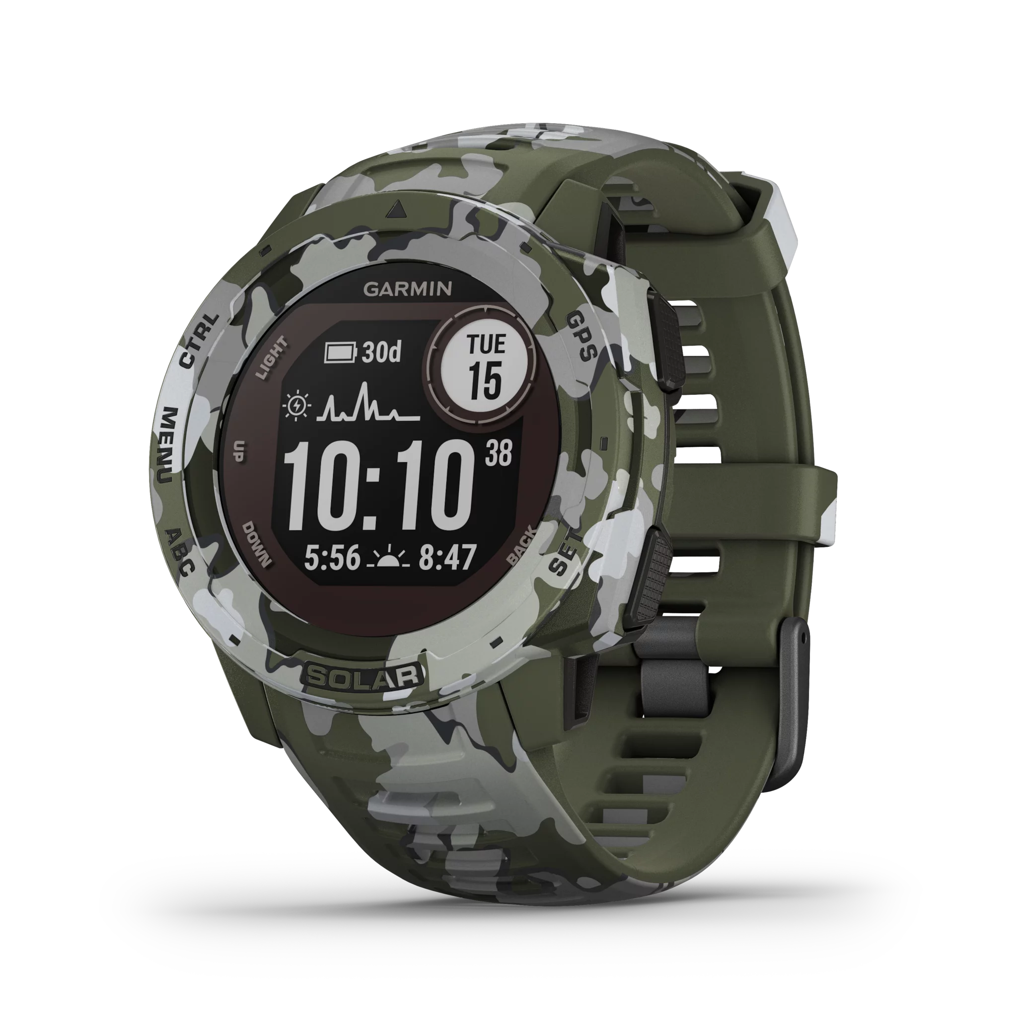 Garmin Instinct Solar – Camo, Grün