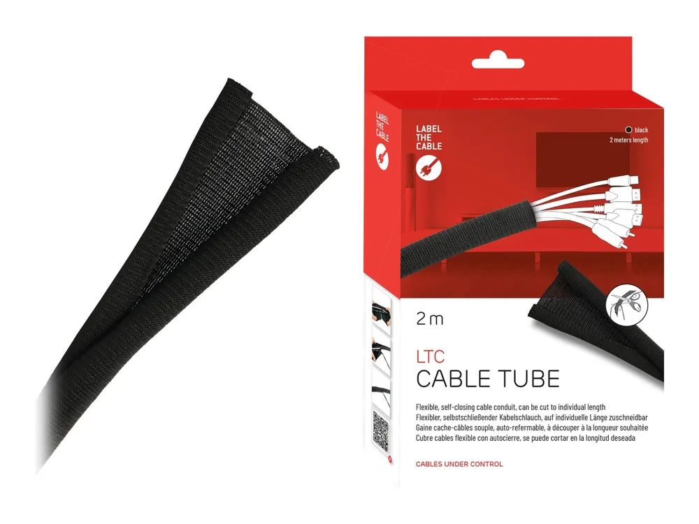 Label-the-cable LTC CABLE TUBE - Kabelschlauch - 2 m - Schwarz