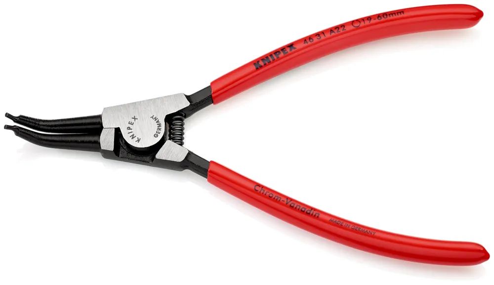 KNIPEX Sicherungsringzange für Außenringe auf Wellen 45° gewinkelt mit Kunststoff überzogen schwarz atramentiert 185 mm