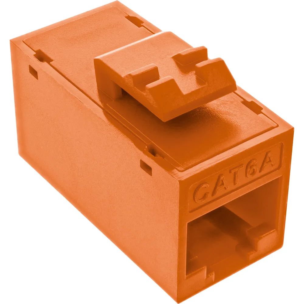 InLine Keystone RJ45 Buchse/Buchse - ungeschirmt - Cat.6A - 8er Pack - orange