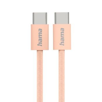 Hama Ladekabel "Fabric", USB-C - USB-C, 1m, Nylon, Orange