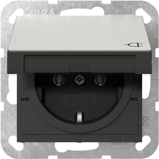 Gira SCHUKO KD SYSTEM 55 EDELSTAHL / GIRA 4454600 SYSTEM 55 4454600