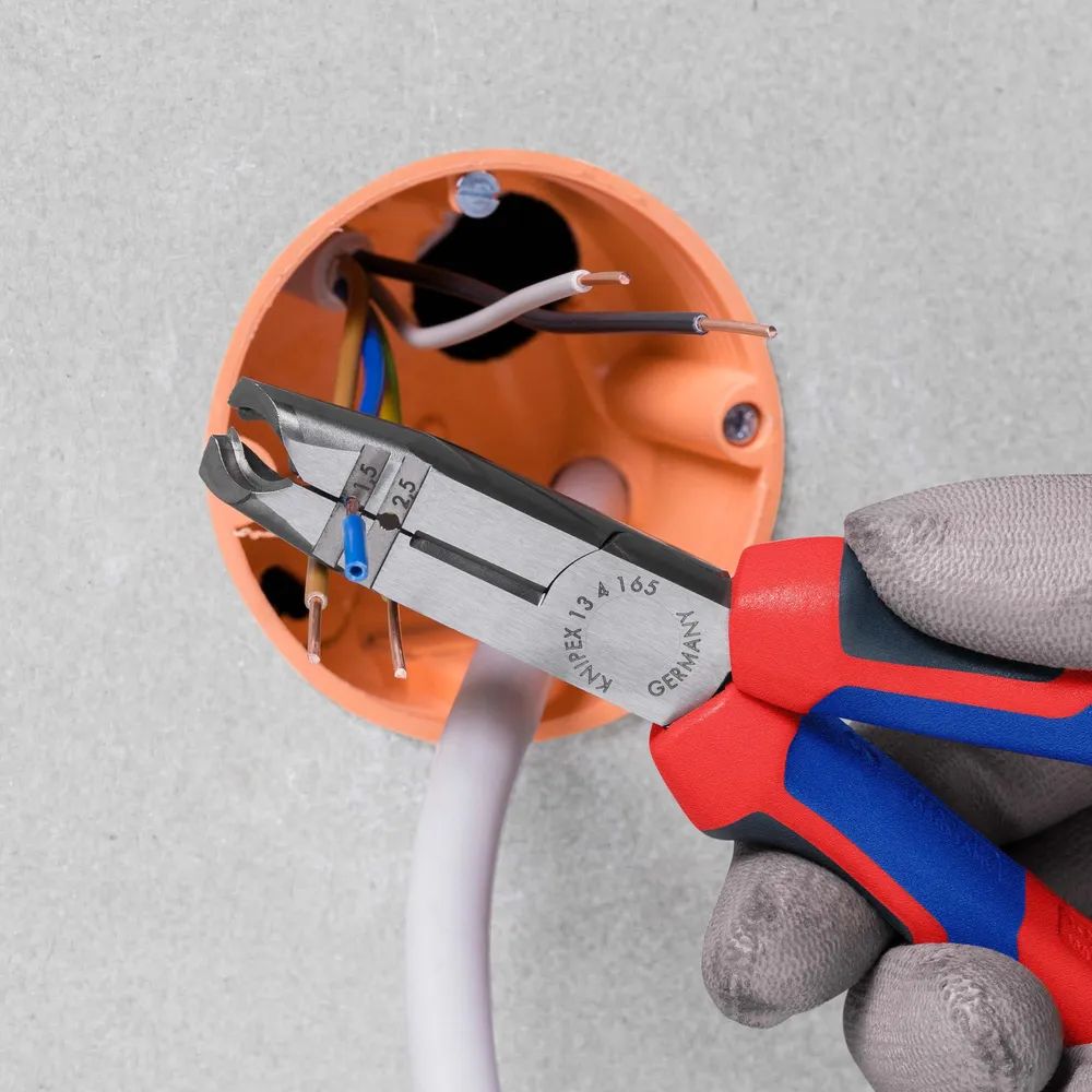 KNIPEX Abmantelungszange mit Comfort-Griffen schwarz atramentiert 165 mm